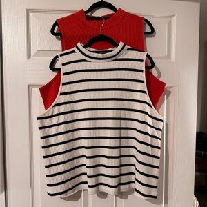 BUNDLE - 2 Old Navy Ribbed, Sleeveless Turtleneck Tops